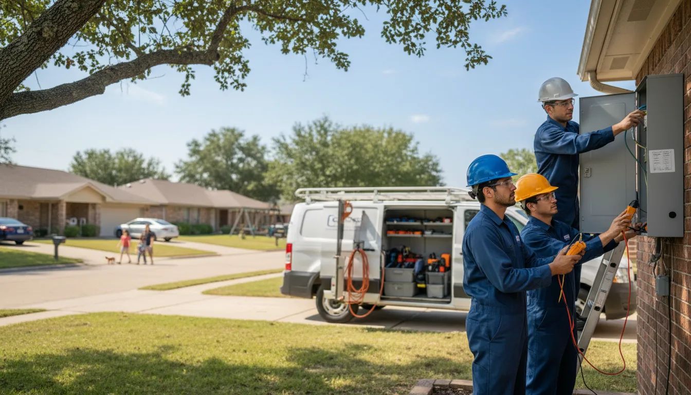 Certified electrician providing emergency electrical services in Lohn, TX